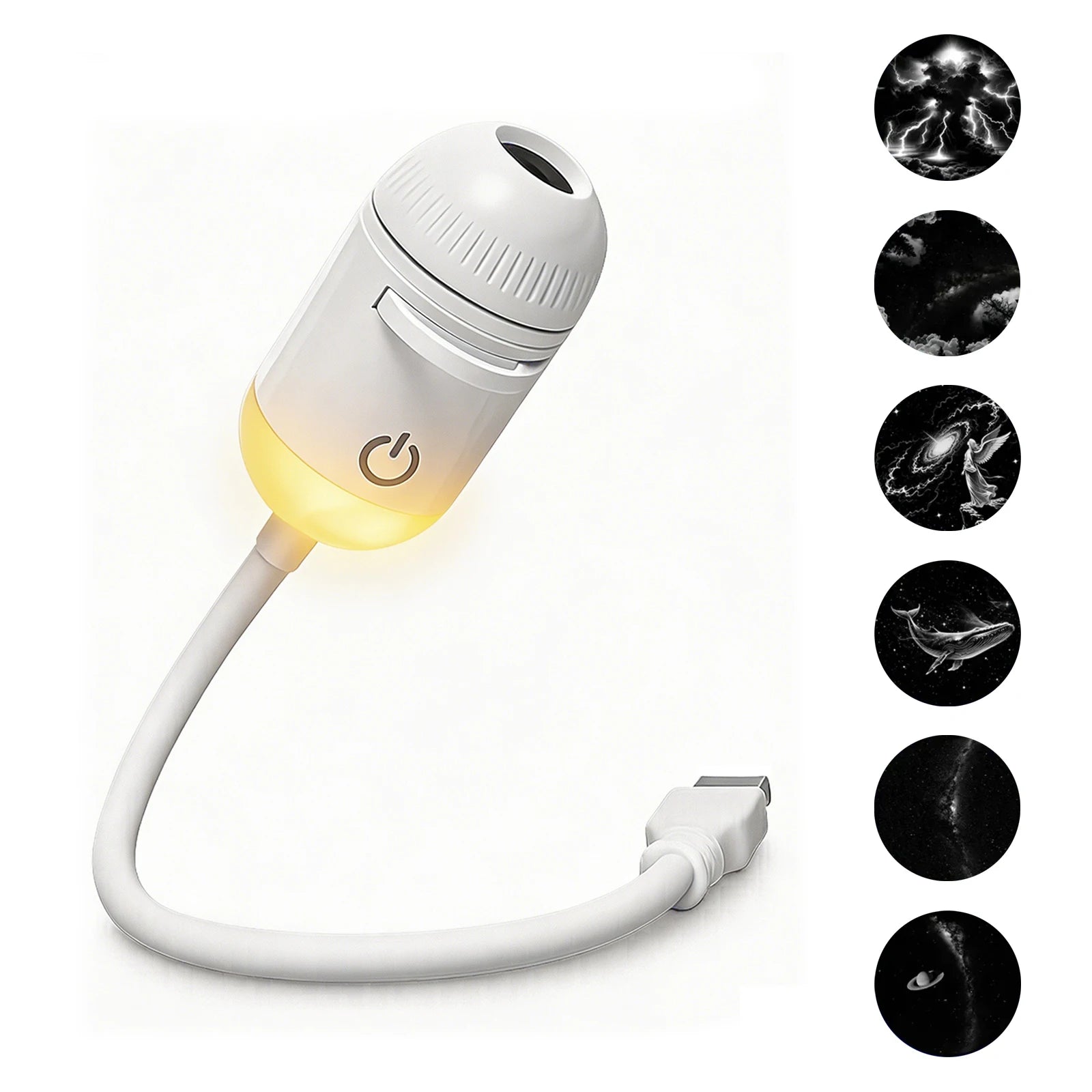 New 2 in 1 USB Projection Light Manual Focus Galaxy Projector Light Car Ambient Lamp Romantic Room Moon Saturn Star Night Lights