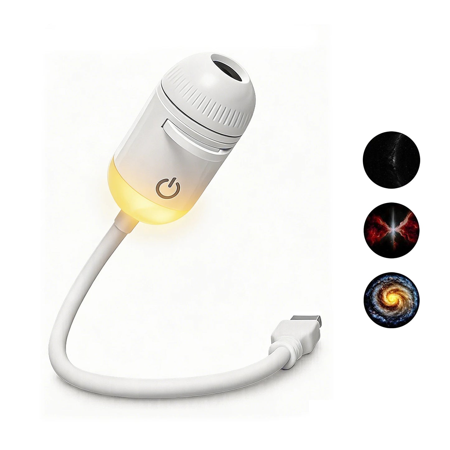 New 2 in 1 USB Projection Light Manual Focus Galaxy Projector Light Car Ambient Lamp Romantic Room Moon Saturn Star Night Lights