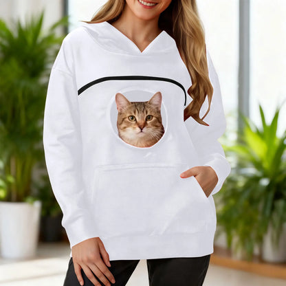 Women New Kangaroo Blackley Sweatshirt Casual Solid Color Pet Pocket Hooded Pullover Tops Pouch Cat Pockets Hoodie for Women