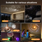 2 in 1 Usb Mini Galaxy Star Projector Night Light Optional Films Starry Sky Ambient Light for Car Home Decor for Adults and Kids