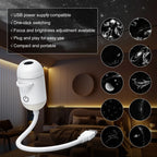 2 in 1 Usb Mini Galaxy Star Projector Night Light Optional Films Starry Sky Ambient Light for Car Home Decor for Adults and Kids