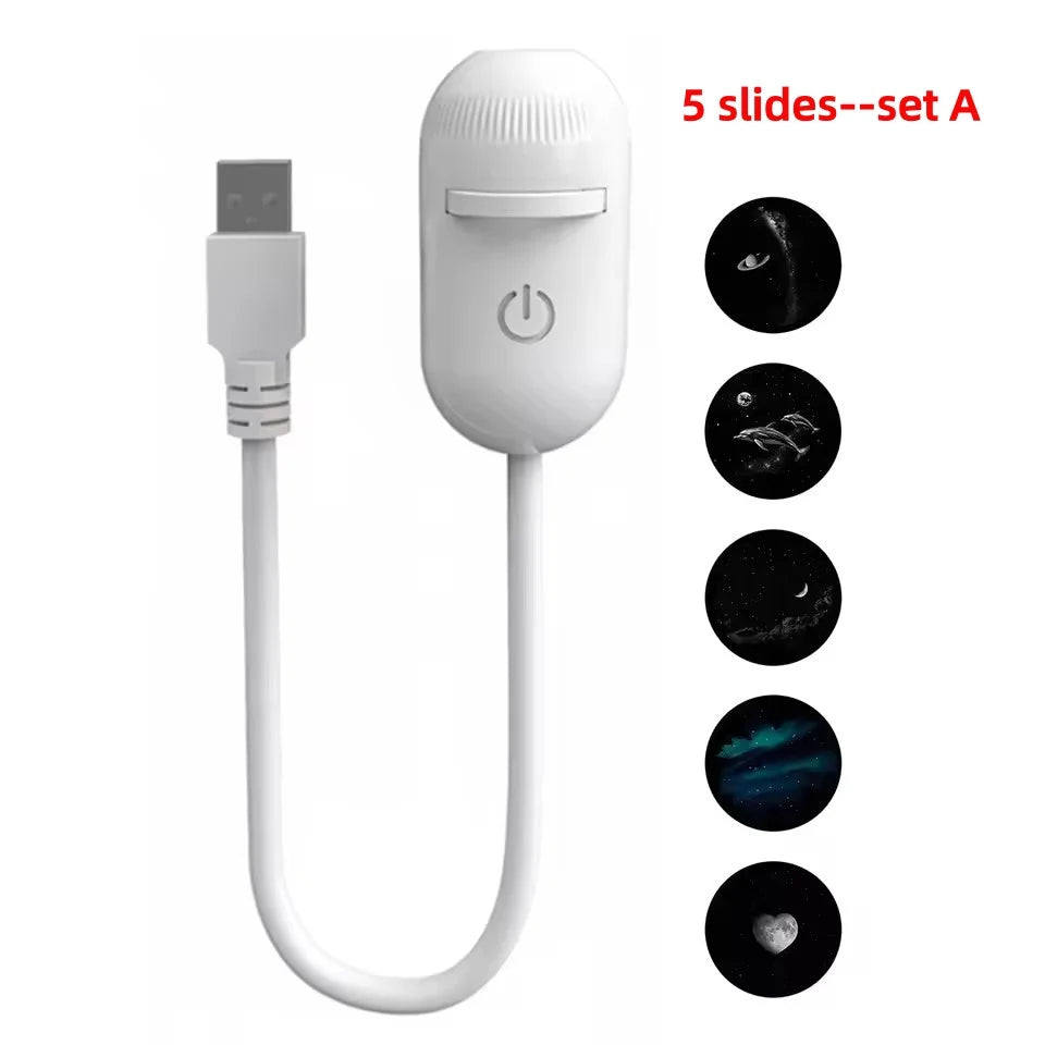 2-In-1 USB Ambient Light for Large Range Projection Atmosphere Multiple Scenes Adjustable Focus Distance Night Lighting Function