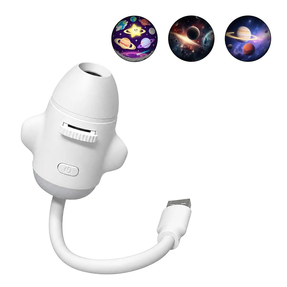 2 in 1 Usb Mini Galaxy Star Projector Night Light Optional Films Starry Sky Ambient Light for Car Home Decor for Adults and Kids