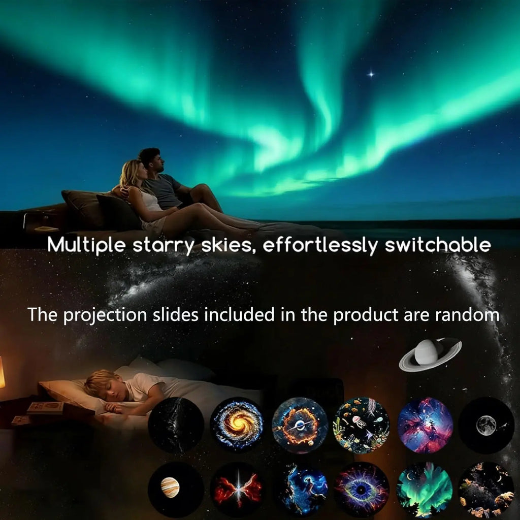 2-In-1 USB Ambient Light for Large Range Projection Atmosphere Multiple Scenes Adjustable Focus Distance Night Lighting Function
