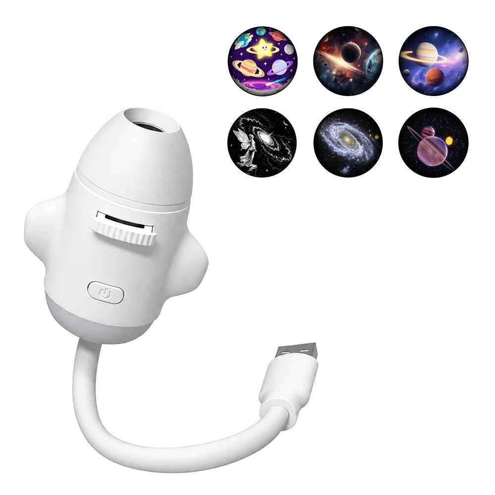 2 in 1 Usb Mini Galaxy Star Projector Night Light Optional Films Starry Sky Ambient Light for Car Home Decor for Adults and Kids