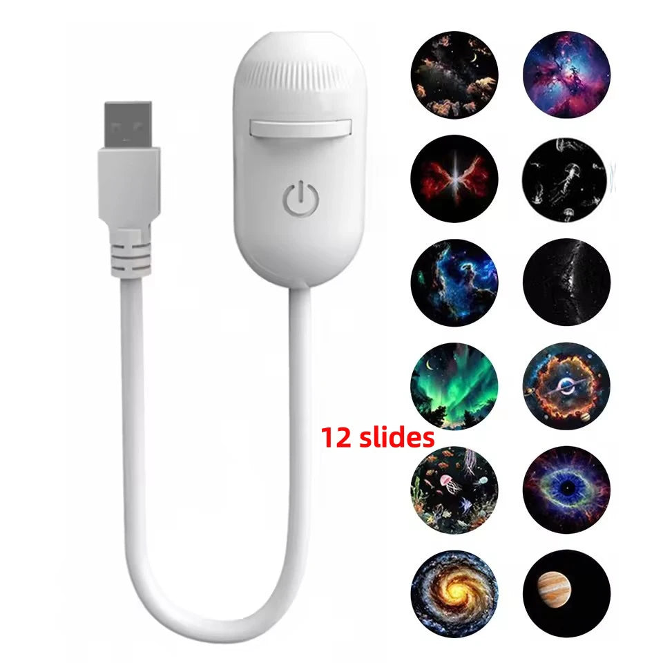 2-In-1 USB Ambient Light for Large Range Projection Atmosphere Multiple Scenes Adjustable Focus Distance Night Lighting Function