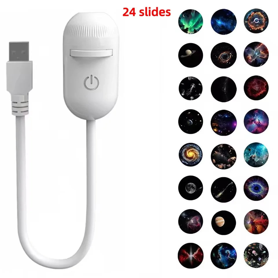 2-In-1 USB Ambient Light for Large Range Projection Atmosphere Multiple Scenes Adjustable Focus Distance Night Lighting Function