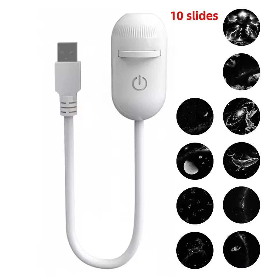 2-In-1 USB Ambient Light for Large Range Projection Atmosphere Multiple Scenes Adjustable Focus Distance Night Lighting Function