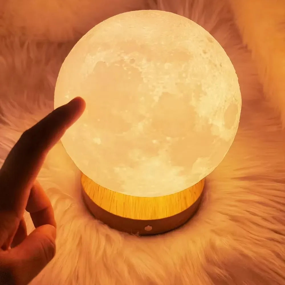 10Cm Moon Lamp LED Night Light Wire Stand Starry Lamp Bedroom Decor Night Lights Kids Birthday Gift Moon Lamp Bedside Lighting