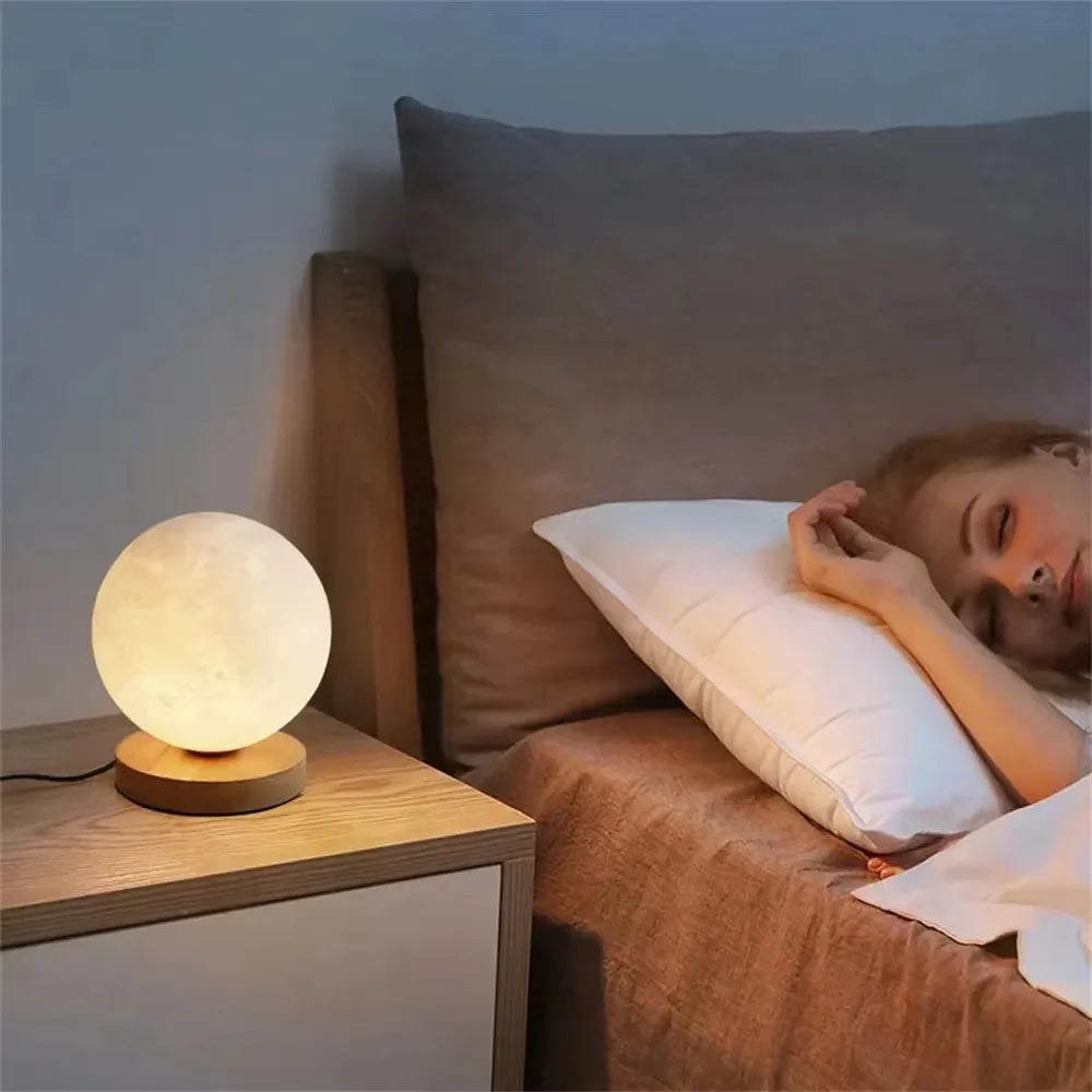 10Cm Moon Lamp LED Night Light Wire Stand Starry Lamp Bedroom Decor Night Lights Kids Birthday Gift Moon Lamp Bedside Lighting