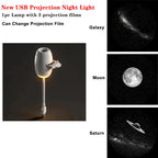 Romantic LED Starry Sky Night Light USB Powered Saturn Galaxy Projector Lamp for Car Roof Party Room Ceiling Decor Plug and Play