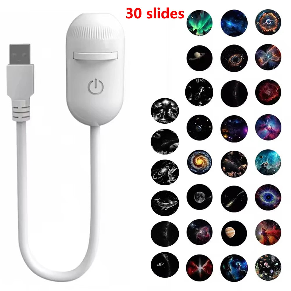 2-In-1 USB Ambient Light for Large Range Projection Atmosphere Multiple Scenes Adjustable Focus Distance Night Lighting Function